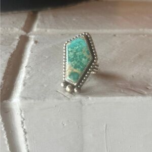 Turquoise sterling Silver artisan Ring